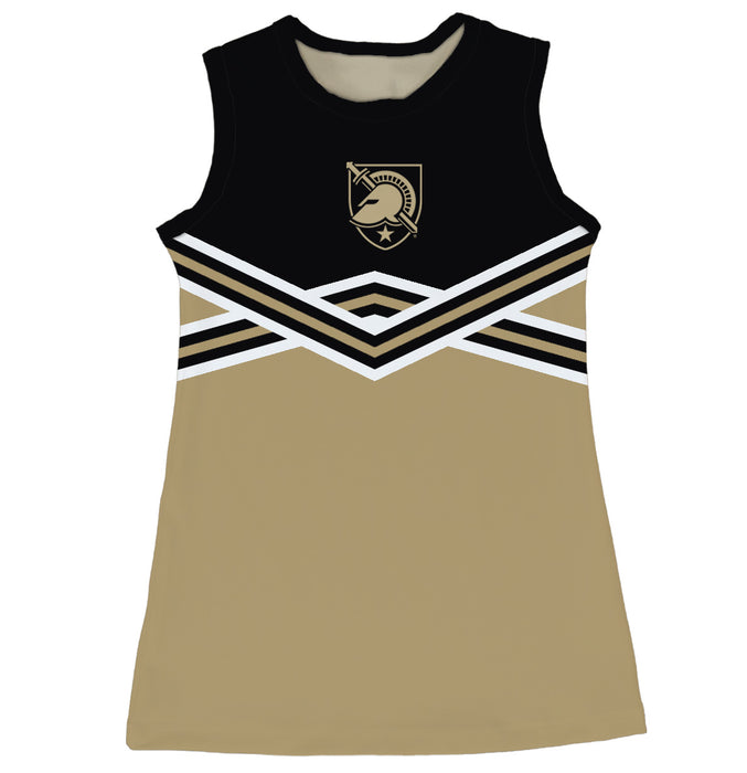 US Military ARMY Black Knights Sleeveless Cheerleader A Line Dress Black and Gold