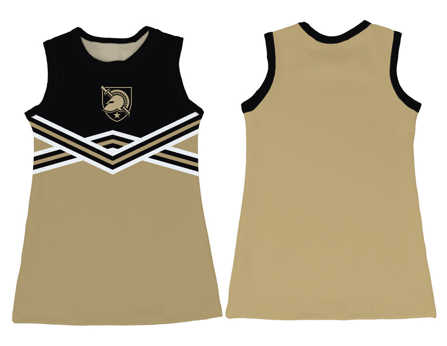 US Military ARMY Black Knights Sleeveless Cheerleader A Line Dress Black and Gold - Vive La Fête - Online Apparel Store