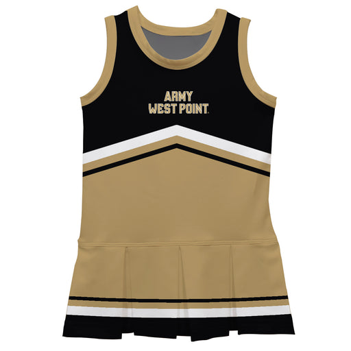 US Military ARMY Black Knights Vive La Fete Game Day Black and Gold Sleeveless Chearleader Dress