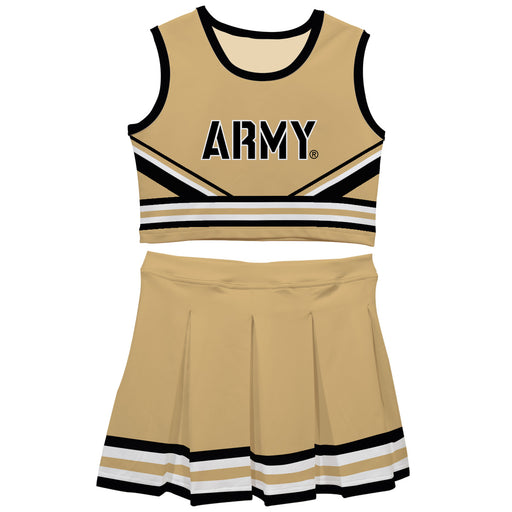 US Military ARMY Black Knights Vive La Fete Game Day Gold Sleeveless Chearleader Set