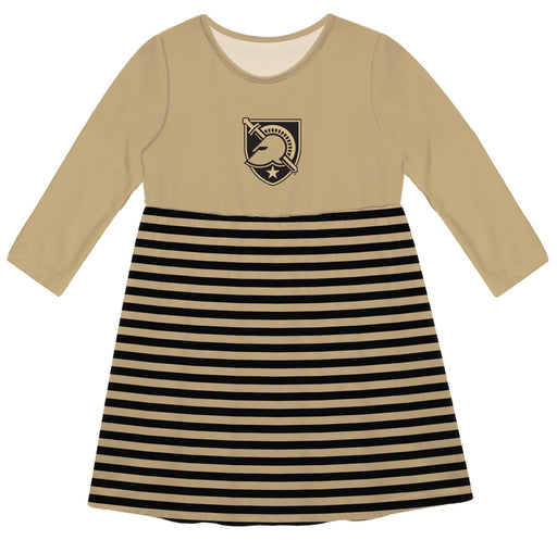 US Military ARMY Black Knights Vive La Fete Girls Game Day Long Sleeve Gold Stripe on Skirt - Vive La Fête - Online Apparel Store