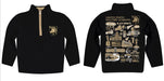 US Military ARMY Black Knights Hand Sketched Vive La Fete Impressions Artwork Black BoysQuarter Zip Pullover V1 - Vive La Fête - Online Apparel Store
