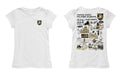 US Military ARMY Black Knights Hand Sketched Vive La Fete Impressions Artwork White Girls Cotton Short Sleeve Tee - Vive La Fête - Online Apparel Store