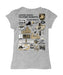 US Military ARMY Black Knights Hand Sketched Vive La Fete Impressions Artwork Grey Girls Cotton Short Sleeve Tee - Vive La Fête - Online Apparel Store