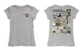 US Military ARMY Black Knights Hand Sketched Vive La Fete Impressions Artwork Grey Girls Cotton Short Sleeve Tee - Vive La Fête - Online Apparel Store