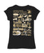 US Military ARMY Black Knights Hand Sketched Vive La Fete Impressions Artwork Black Girls Cotton Short Sleeve Tee - Vive La Fête - Online Apparel Store