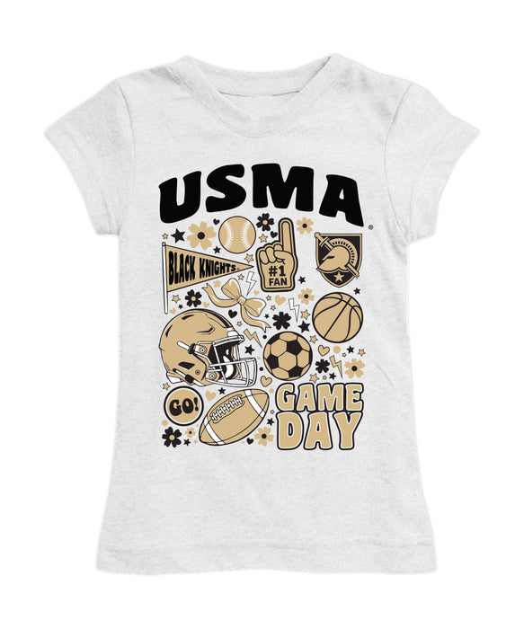 US Military ARMY Black Knights Girl´s Fitted Cotton T-shirt White