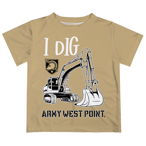 US Military ARMY Black Knights Vive La Fete Excavator Boys Game Day Gold Short Sleeve Tee