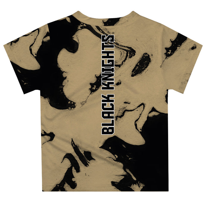 US Military ARMY Black Knights Vive La Fete Marble Boys Game Day Gold Short Sleeve Tee