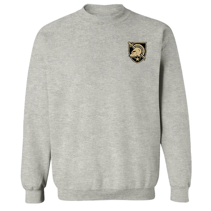 US Military ARMY Black Knights Hand Sketched Vive La Fete Impressions Artwork Gray Crew Neck Sweatshirt for Women