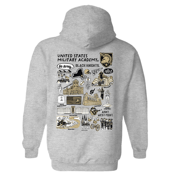 US Military ARMY Knights Hand Sketched Artwork Cotton Fleece Women Hoodie - Vive La Fête - Online Apparel Store