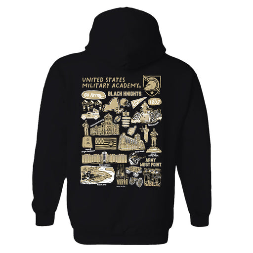 US Military ARMY Knights Hand Sketched Artwork Cotton Fleece Women Hoodie - Vive La Fête - Online Apparel Store