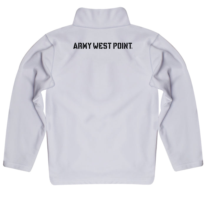 US Military ARMY Black Knights Vive La Fete Logo and Mascot Name Womens White Quarter Zip Pullover - Vive La Fête - Online Apparel Store
