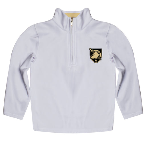 US Military ARMY Black Knights Vive La Fete Logo and Mascot Name Womens White Quarter Zip Pullover