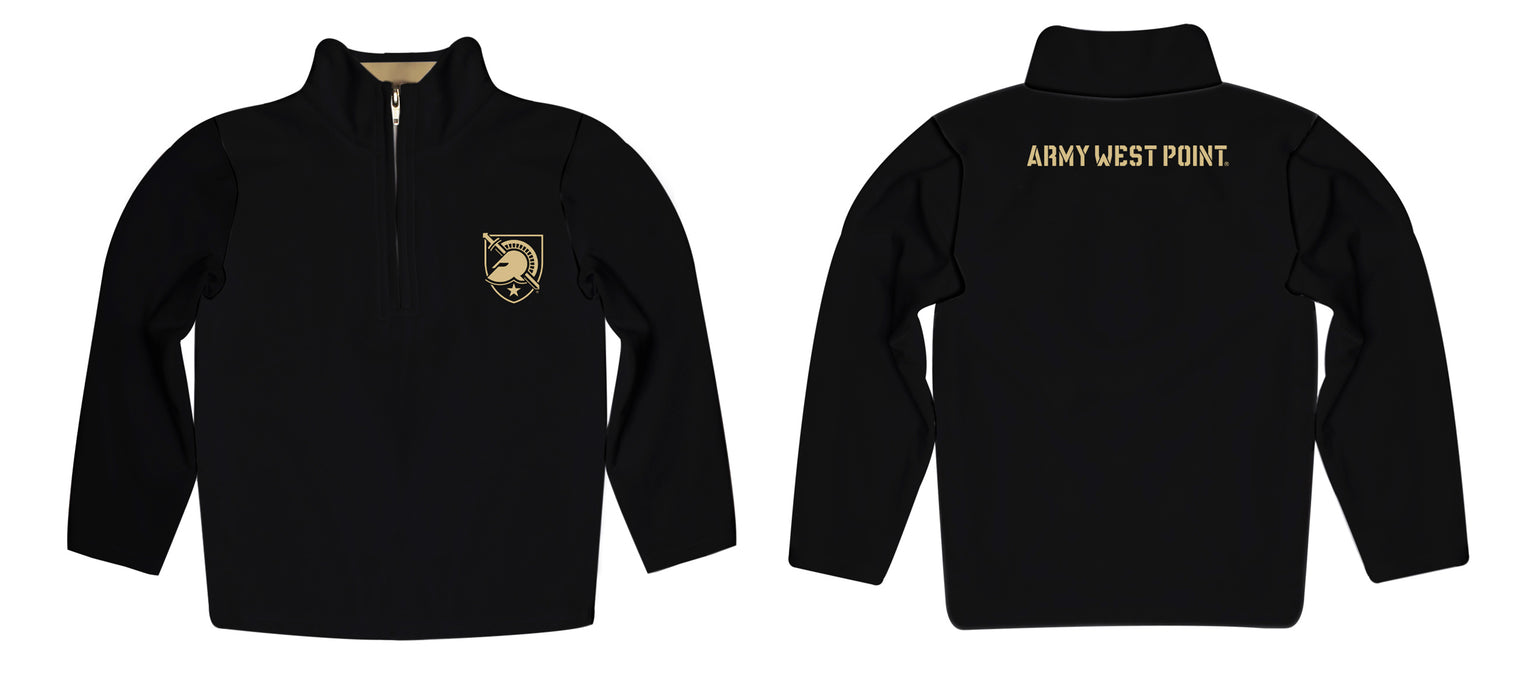 US Military ARMY Black Knights Vive La Fete Logo and Mascot Name Womens Black Quarter Zip Pullover - Vive La Fête - Online Apparel Store