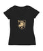 US Military ARMY Black Knights Women's V-neck Fitted Cotton T-Shirt Black