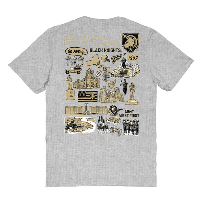 US Military ARMY Black Knights Vive La Fete Impressions Artwork Womens Cotton Tshirt - Vive La Fête - Online Apparel Store