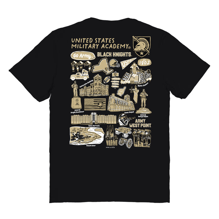 US Military ARMY Black Knights Vive La Fete Impressions Artwork Womens Cotton Tshirt - Vive La Fête - Online Apparel Store