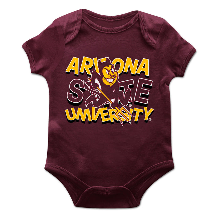 Arizona State Sun Devils Vive La Fete Infant Game Day Maroon Short Sleeve Bodysuit