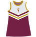 Arizona State Sun Devils Sleeveless Cheerleader A Line Dress White and Maroon