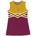 Arizona State Sun Devils Sleeveless Cheerleader A Line Dress Gold and Maroon