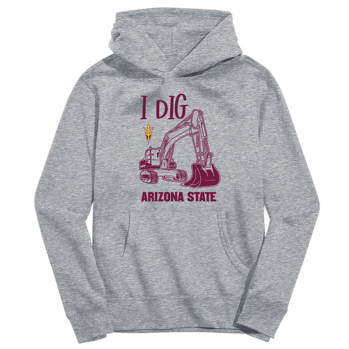 Arizona State Sun Devils Excavator Heather Grey Cotton Youth Hoodie