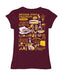 Arizona State Sun Devils Hand Sketched Vive La Fete Impressions Artwork Maroon Girls Cotton Short Sleeve Tee - Vive La Fête - Online Apparel Store