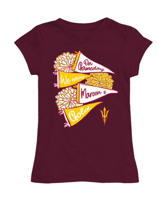 Arizona State Sun Devils Girl´s Fitted Cotton T-shirt Maroon