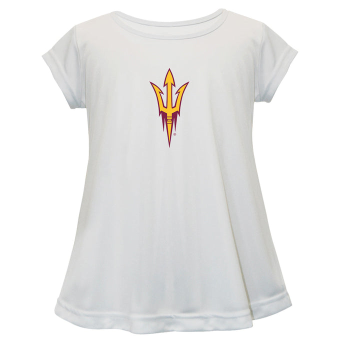 Arizona State Sun Devils Short Sleeve Youth Cotton Top White