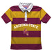 Arizona State Sun Devils Stripes Short Sleeve Polo Box Shirt Maroon and Gold - Vive La Fête - Online Apparel Store
