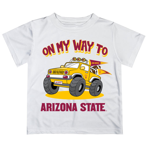 Arizona State Sun Devils Vive La Fete Monster Truck Boys Game Day White Short Sleeve Tee