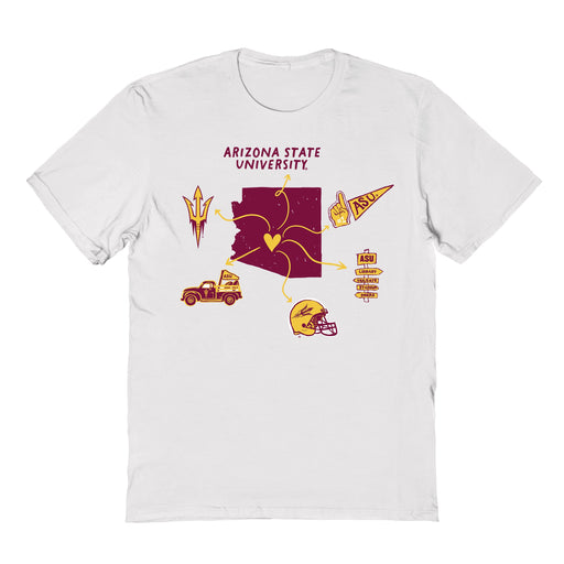 Arizona State Sun Devils Hand Sketched Vive La Fete Impressions Icones Kids White T-shirt