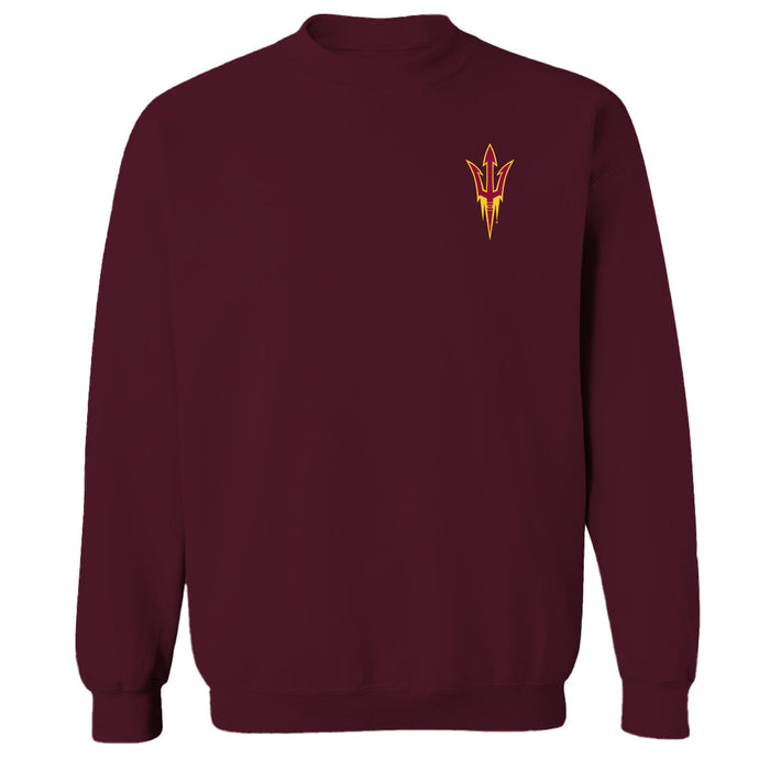 Arizona State Sun Devils Hand Sketched Vive La Fete Impressions Artwork Maroon Crew Neck Sweatshirt for Women