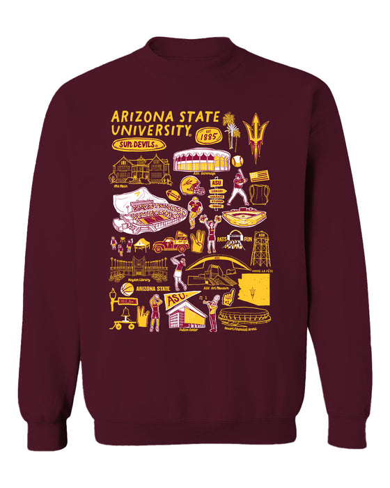 Arizona State Sun Devils Vive La Fete Impressions Maroon Cotton Crewneck Sweatshirt for Women