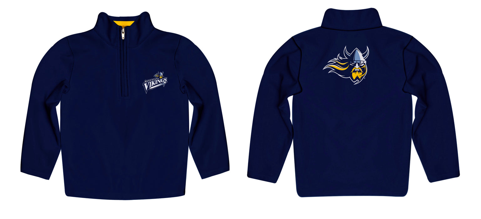 Augustana University Vikings AU Vive La Fete Game Day Solid Blue Quarter Zip Pullover Sleeves - Vive La Fête - Online Apparel Store