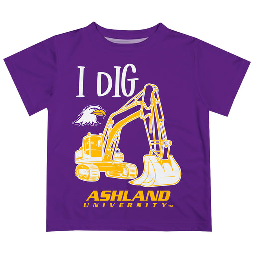 Ashland University AU Eagles Vive La Fete Excavator Boys Game Day Purple Short Sleeve Tee