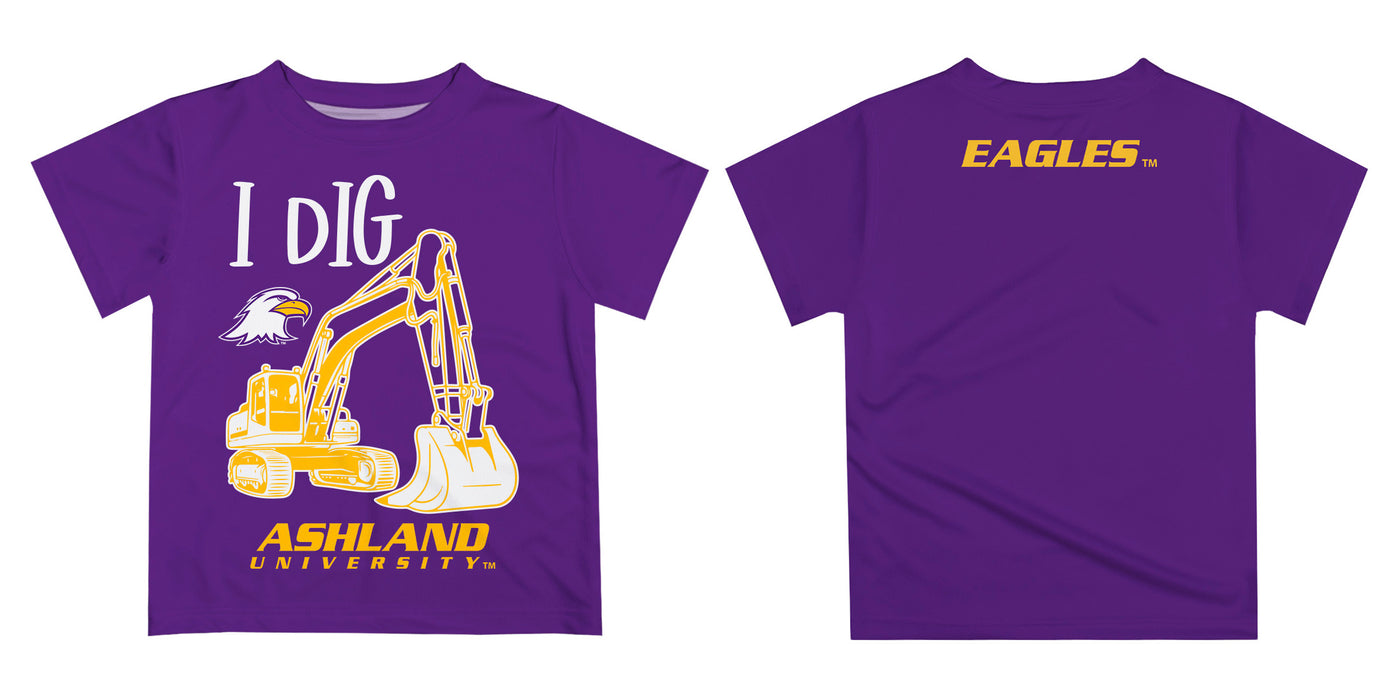 Ashland University AU Eagles Vive La Fete Excavator Boys Game Day Purple Short Sleeve Tee - Vive La Fête - Online Apparel Store