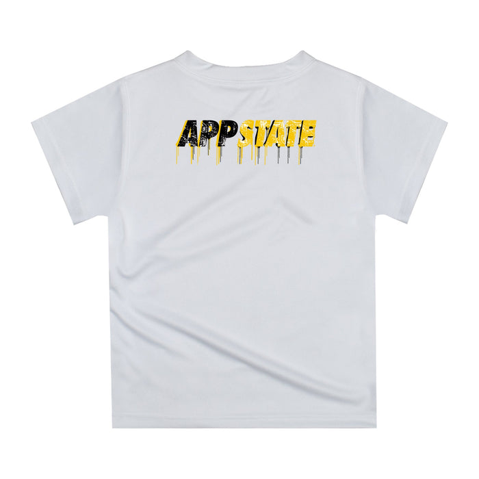 App State Mountaineers Original Dripping Football Helmet White T-Shirt by Vive La Fete - Vive La Fête - Online Apparel Store