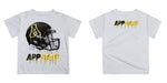 App State Mountaineers Original Dripping Football Helmet White T-Shirt by Vive La Fete - Vive La Fête - Online Apparel Store