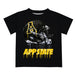 App State Mountaineers Original Dripping Football Helmet Black T-Shirt by Vive La Fete