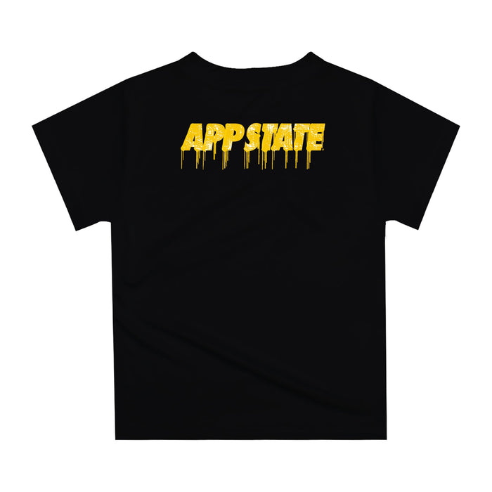 App State Mountaineers Original Dripping Football Helmet Black T-Shirt by Vive La Fete - Vive La Fête - Online Apparel Store