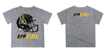 App State Mountaineers Original Dripping Football Helmet Heather Gray T-Shirt by Vive La Fete - Vive La Fête - Online Apparel Store