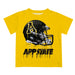 App State Mountaineers Original Dripping Football Helmet Gold T-Shirt by Vive La Fete