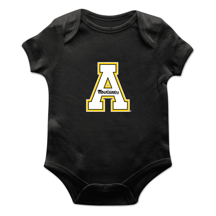 App State Mountaineers Cotton Short Sleeve Bodysuit Black
