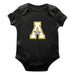App State Mountaineers Cotton Short Sleeve Bodysuit Black