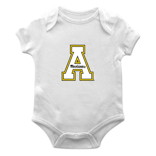 App State Mountaineers Cotton Short Sleeve Bodysuit White