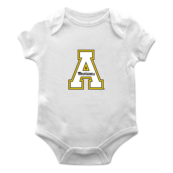 App State Mountaineers Cotton Short Sleeve Bodysuit White