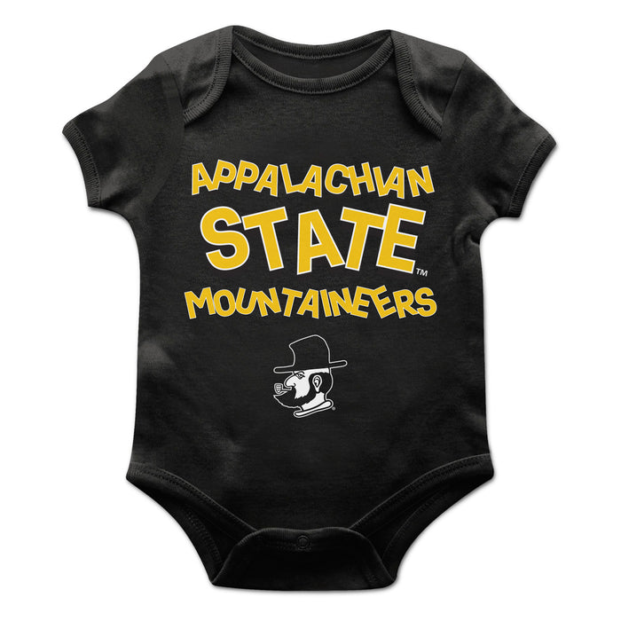 Appalachian State Mountaineers Vive La Fete Infant Game Day Black Short Sleeve Bodysuit