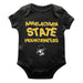 Appalachian State Mountaineers Vive La Fete Infant Game Day Black Short Sleeve Bodysuit