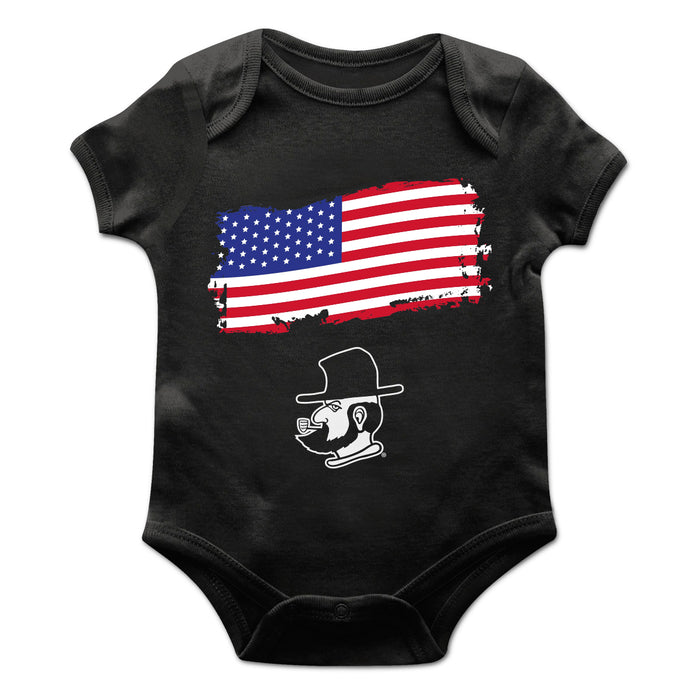 Appalachian State Mountaineers Vive La Fete Infant Game Day Black Short Sleeve Bodysuit